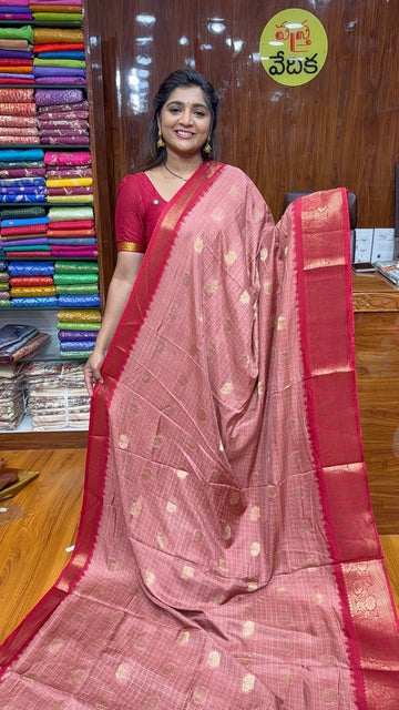 MANGALAGIRI KALAMKARI CHECK SAREE