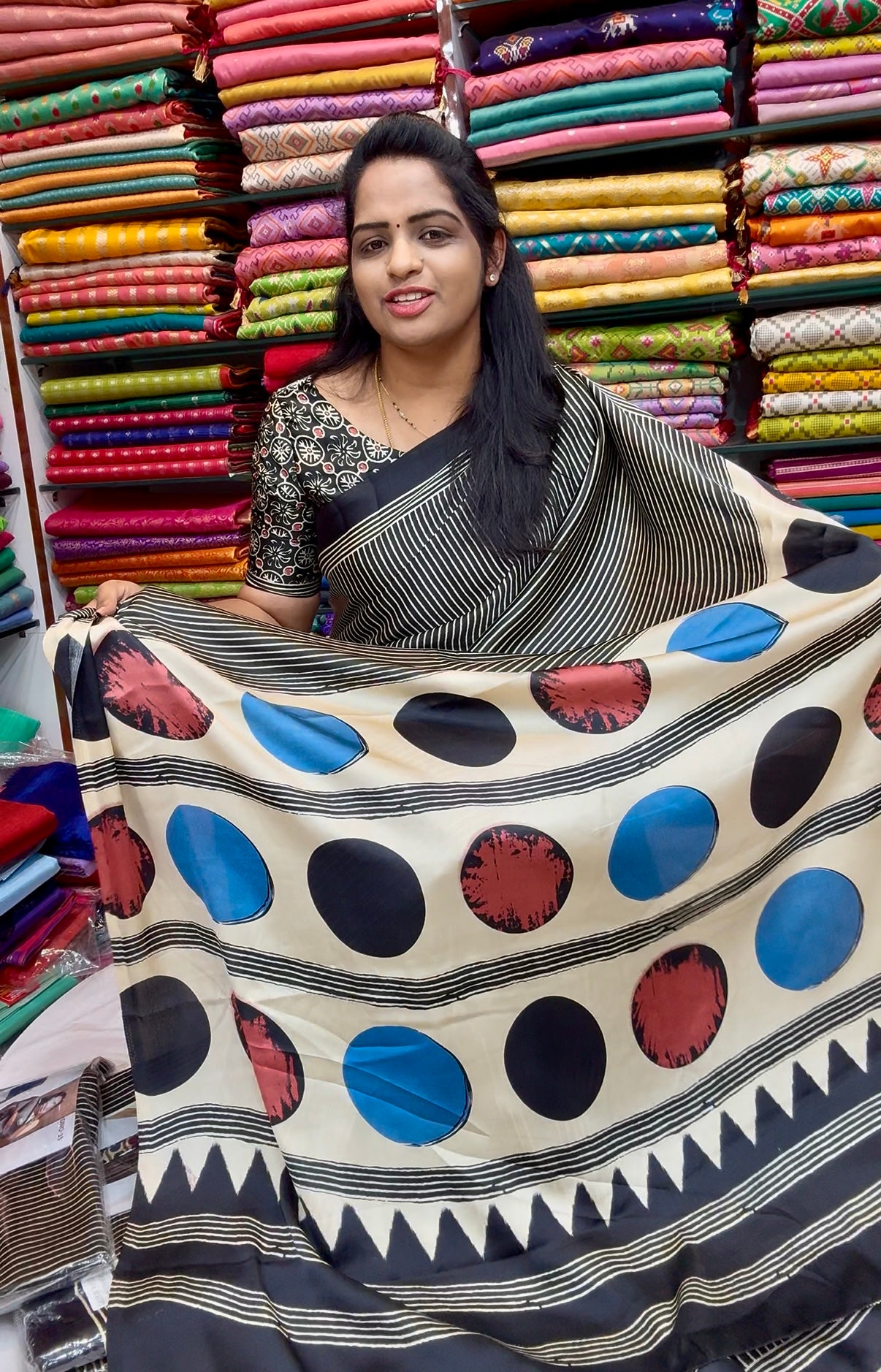 AJRAK SATIN Saree :AJ850